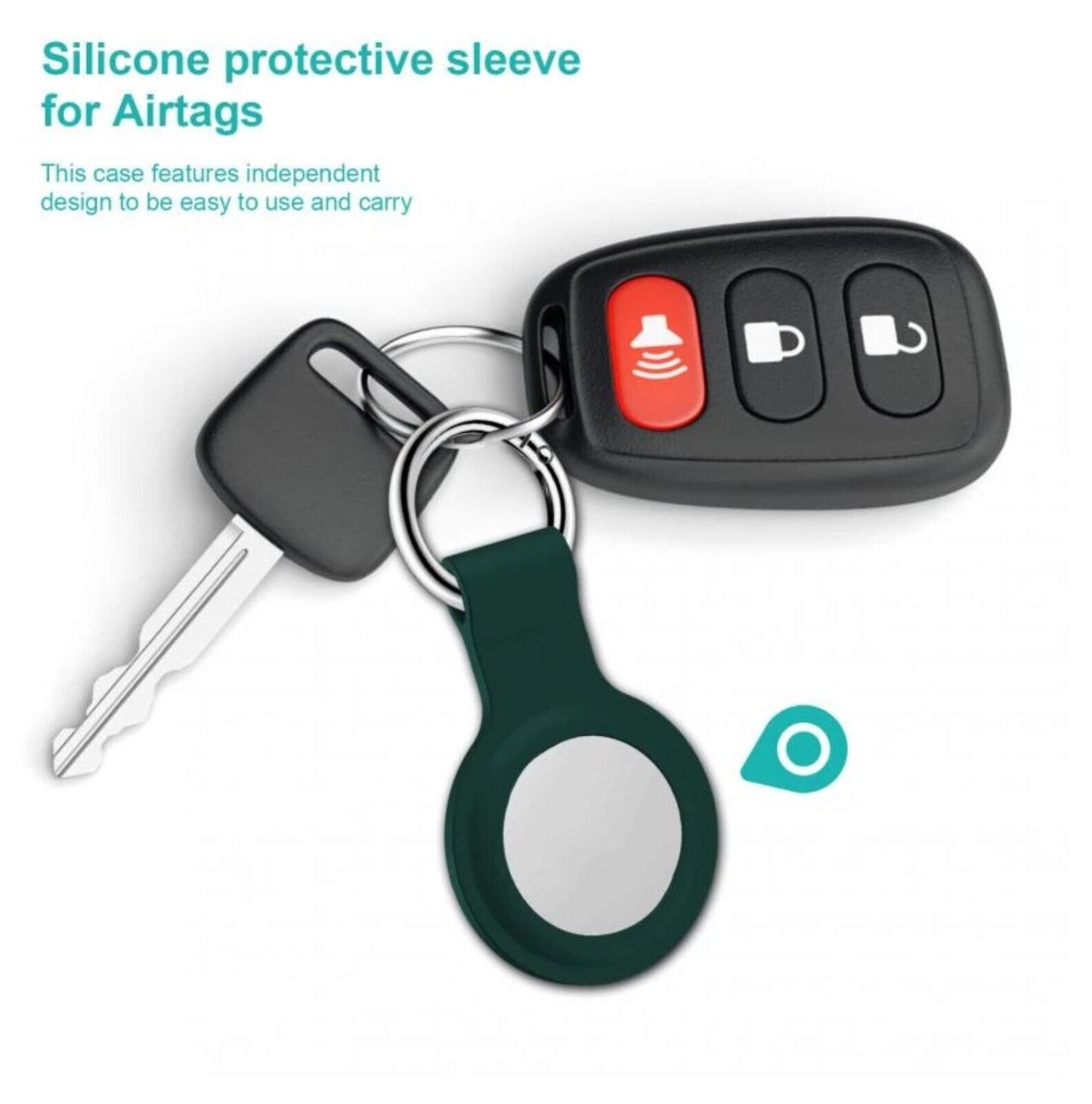 Airtag Locator Tracker Keyring anti Lost Apple Pet Case Silicone Clip Holder UK