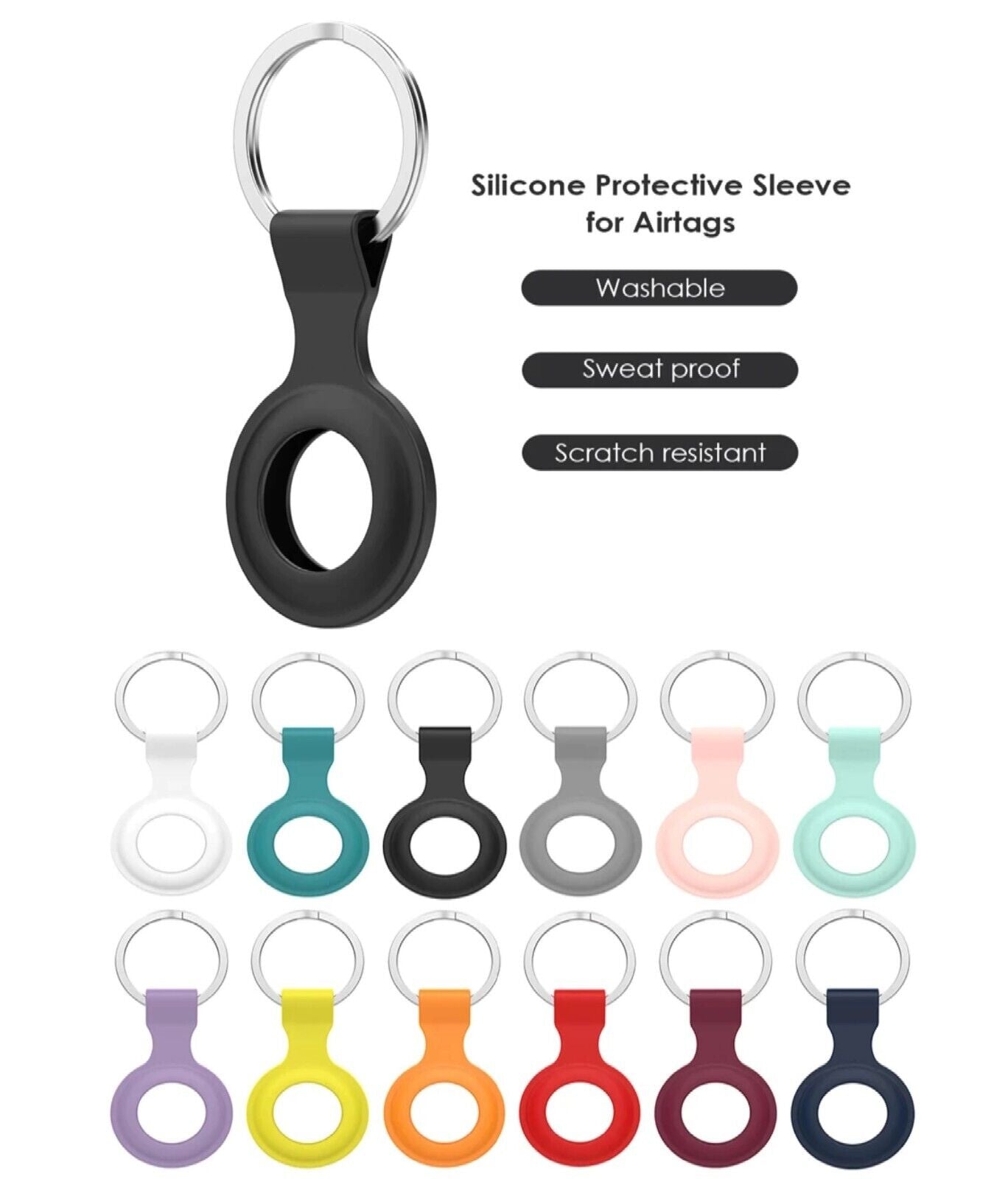 Airtag Locator Tracker Keyring anti Lost Apple Pet Case Silicone Clip Holder UK