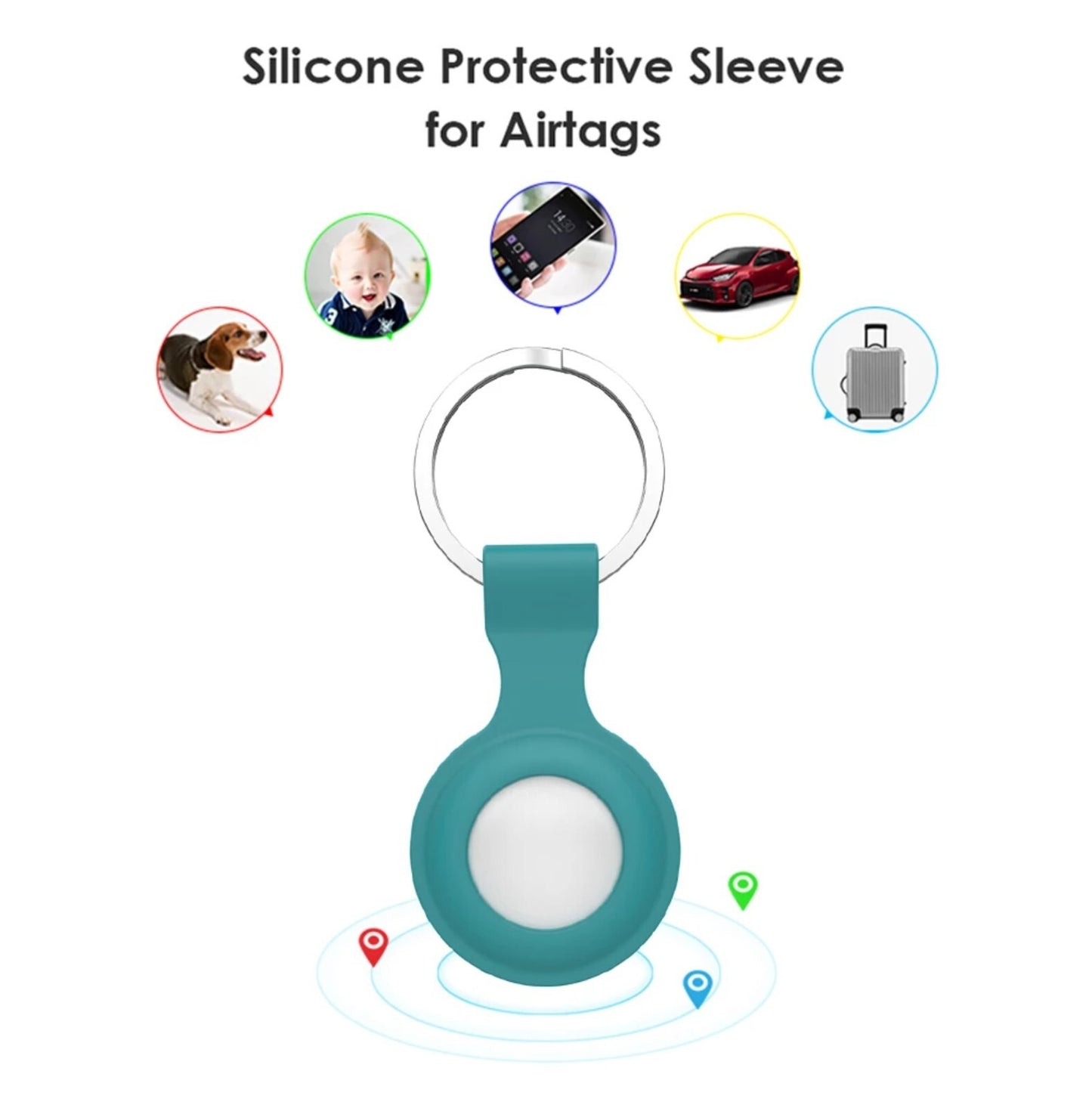Airtag Locator Tracker Keyring anti Lost Apple Pet Case Silicone Clip Holder UK