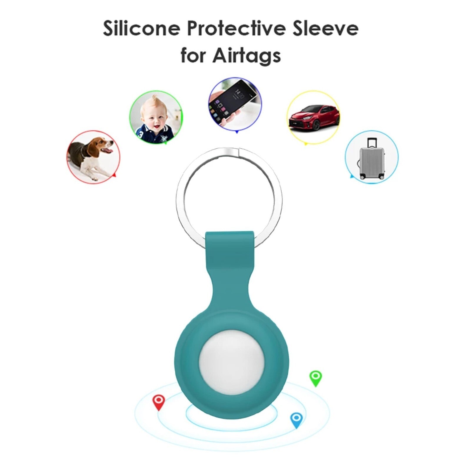 Airtag Locator Tracker Keyring anti Lost Apple Pet Case Silicone Clip Holder UK